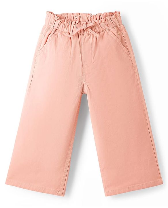 Babyhug Twill Woven Full Length Solid Trouser With Stretch - Lime Green