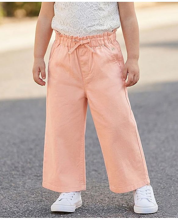 Babyhug Twill Woven Full Length Solid Trouser With Stretch - Lime Green