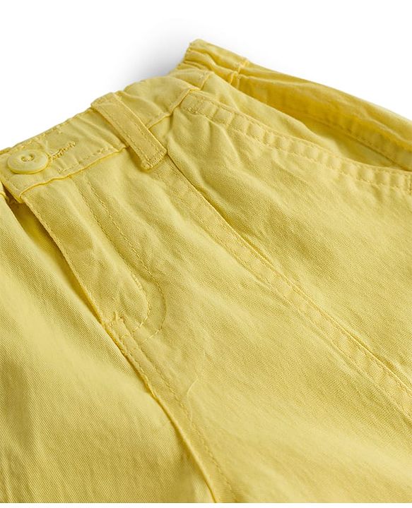 Babyhug Twill Woven Full Length Solid Colour Trousers With Stretch - Yellow