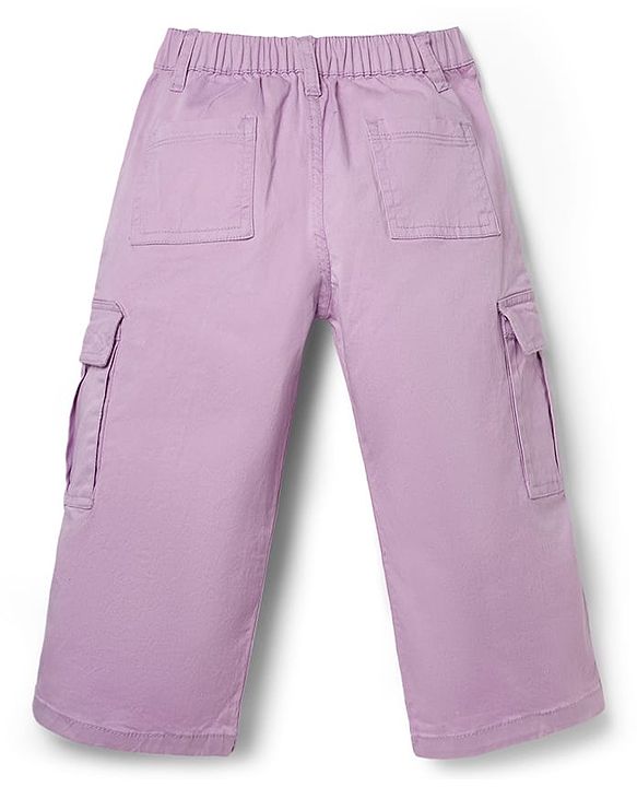Babyhug Twill Woven Full Length Solid Colour Trousers With Stretch - Yellow