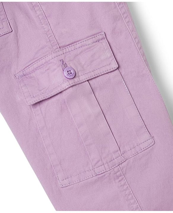 Babyhug Twill Woven Full Length Solid Colour Trousers With Stretch - Yellow