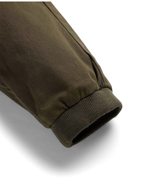 Babyhug Twill Woven Full Length Trouser Pant With Stretch - Olive Green