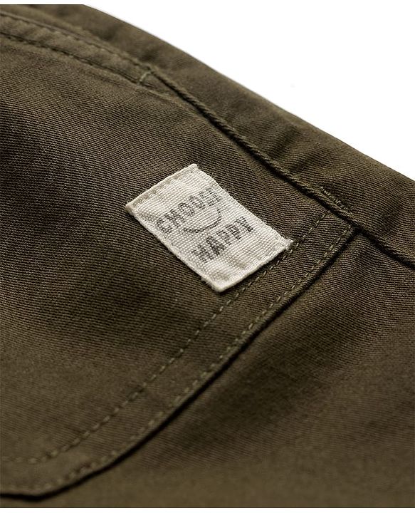 Babyhug Twill Woven Full Length Trouser Pant With Stretch - Olive Green