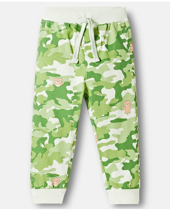 Babyhug Cotton Jersey Knit Full Length Camouflage Printed Lounge Pants Pack Of 2 - Multicolour