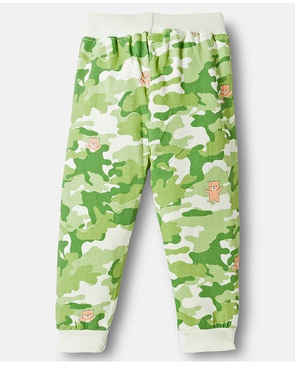 Babyhug Cotton Jersey Knit Full Length Camouflage Printed Lounge Pants Pack Of 2 - Multicolour