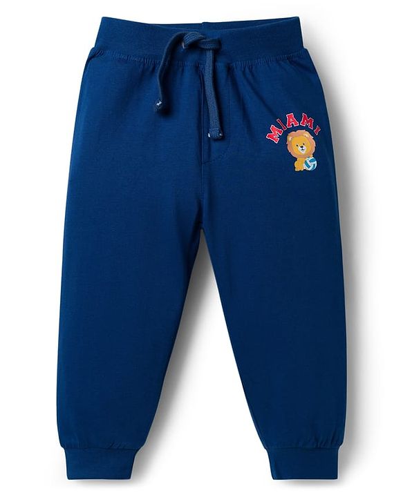 Babyhug Cotton Jersey Knit Full Length Animal Printed Lounge Pants Pack of 5 - Multicolor