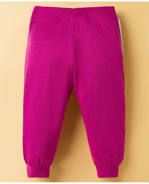 Babyhug Cotton Jersey Knit Full Length Solid Lounge Pants With Bow Applique Pack of 3 - Multicolor