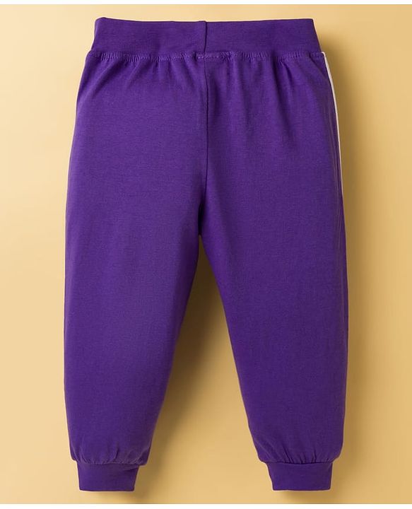 Babyhug Cotton Jersey Knit Full Length Solid Lounge Pants With Bow Applique Pack of 3 - Multicolor