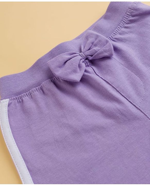 Babyhug Cotton Jersey Knit Full Length Solid Lounge Pants With Bow Applique Pack of 3 - Multicolor