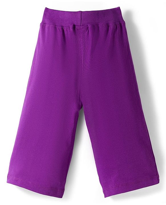 Babyhug Cotton Knit Full Length  Lounge Pant with Floral Print Pack of 3 - Pink & Purple