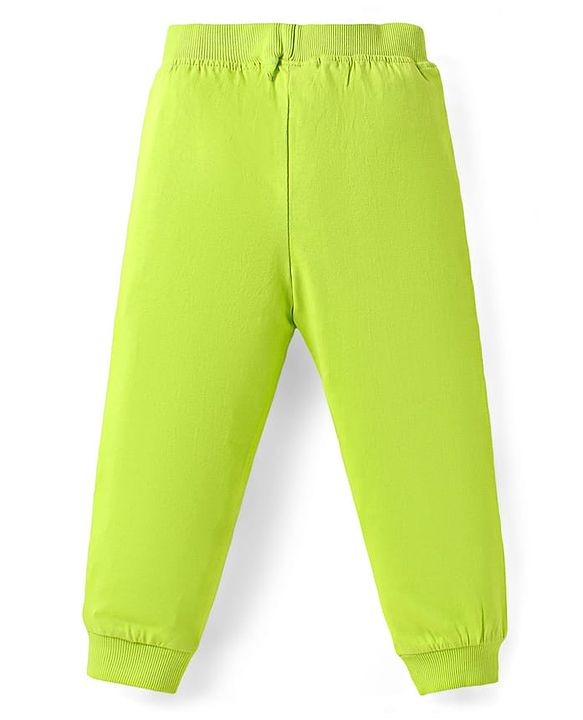 Babyhug Cotton Jersey Knit Full Length Lounge Pants with Text Print Pack of 3 - Orange Green & Pink