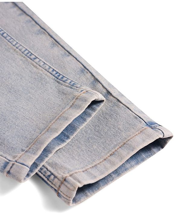 Pine Kids Denim Woven Full Length Solid Jeans - Light Blue