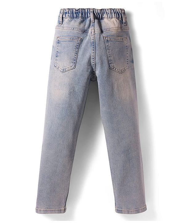 Pine Kids Denim Woven Full Length Solid Jeans - Light Blue