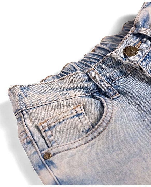 Pine Kids Denim Woven Full Length Solid Jeans - Light Blue