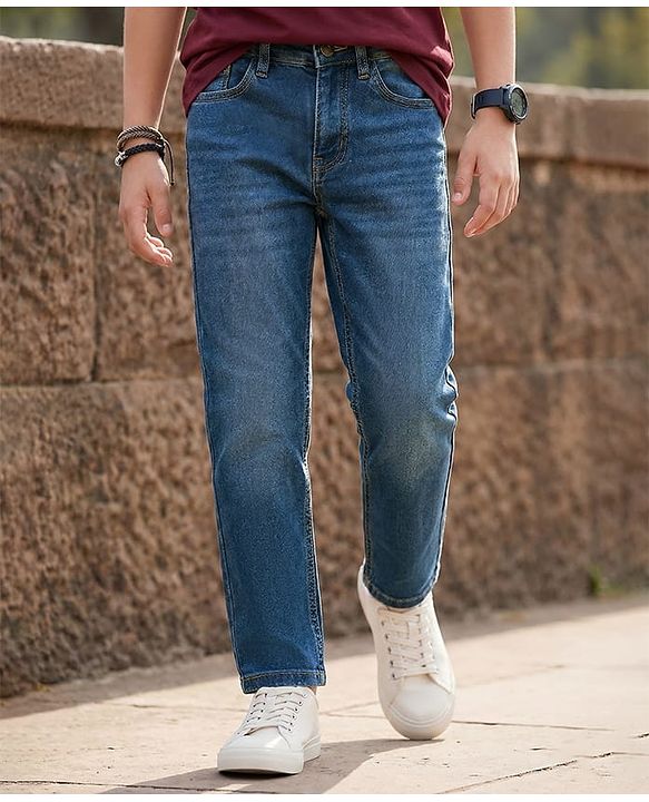 Pine Kids Denim Woven Full Length Jeans - Blue