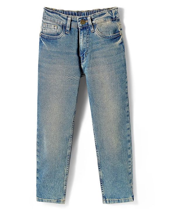 Pine Kids Denim Woven Full Length Tinted Jeans - Blue