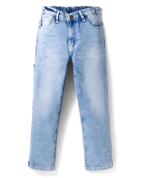 Pine Kids Full Length Washed Denim Jeans - Light Blue