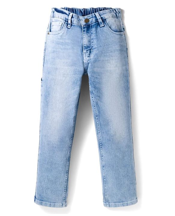 Pine Kids Full Length Washed Denim Jeans - Light Blue