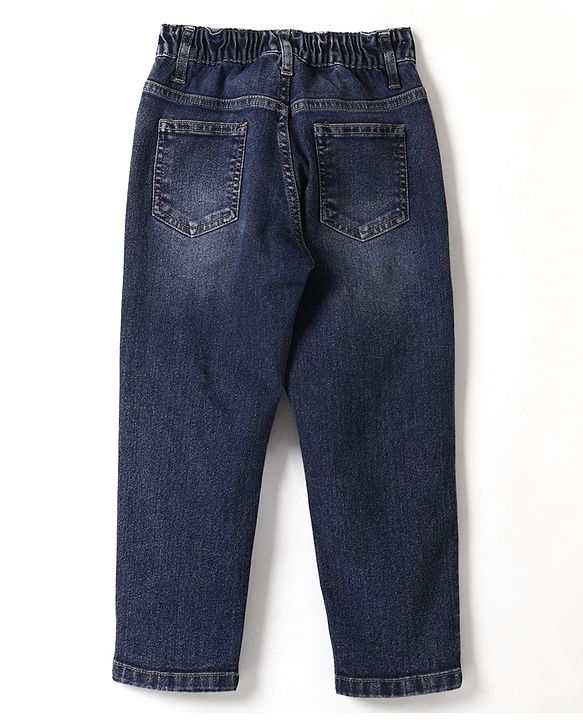 Pine Kids Denim Woven Full Length Washed Jeans - Blue