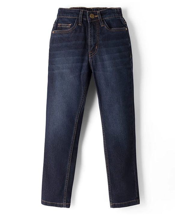 Pine Kids Denim Woven Full Length Washed Jeans -  Blue