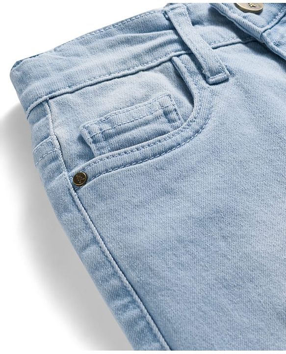 Pine Kids Denim Woven Full Length Washed Jeans - Light Blue