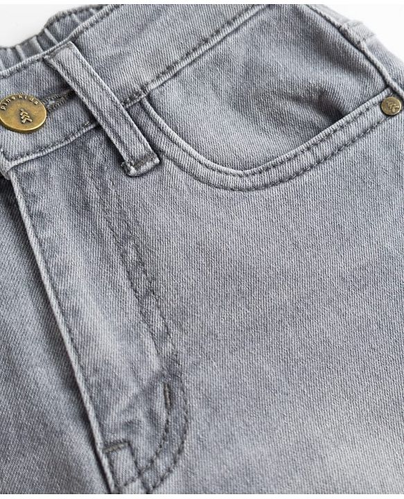 Pine Kids Denim Woven Full Length Washed Jeans - Grey