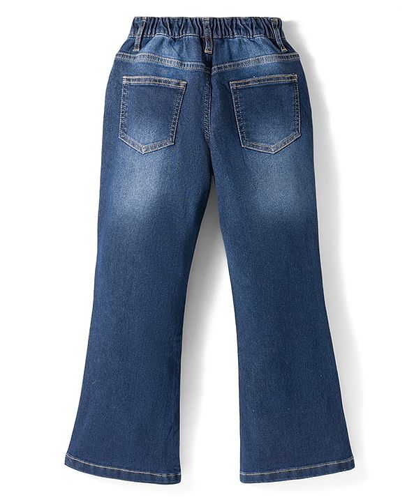 Pine Kids Woven Full Length Solid Denim Jeans - Navy Blue