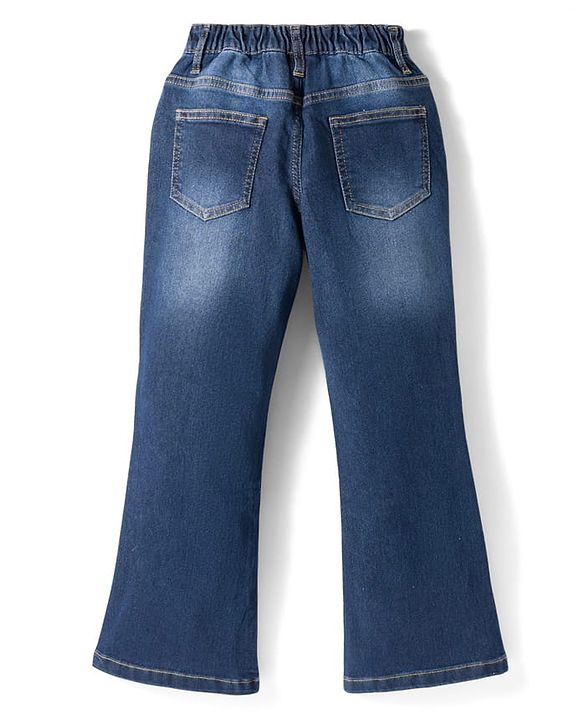 Pine Kids Woven Full Length Solid Denim Jeans - Navy Blue