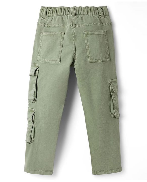 Pine Kids Denim Woven Full Length Jeans With Cargo Pocket - Off White