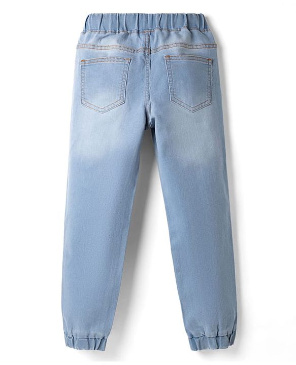 Pine Kids Woven Full Length Solid Denim Jeans - Light Blue