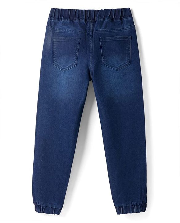 Pine Kids Woven Full Length Solid Denim Jeans - Navy Blue