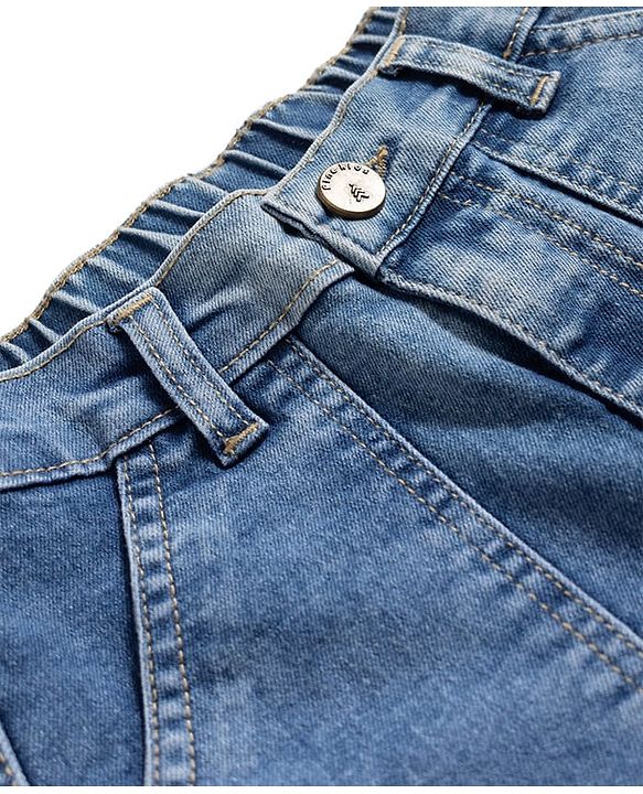 Pine Kids Denim Woven Full Length Cut & Sew Solid Color Jeans with Pocket - Blue
