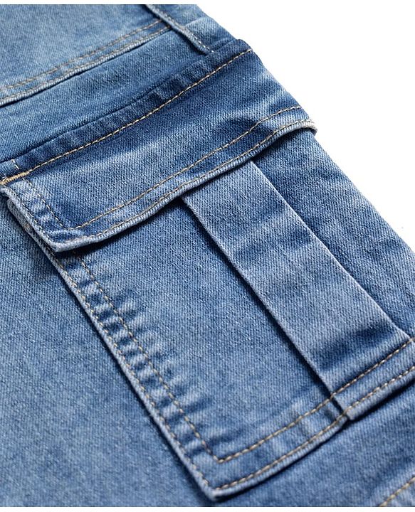 Pine Kids Denim Woven Full Length Cut & Sew Solid Color Jeans with Pocket - Blue