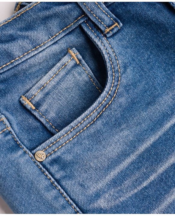 Pine Kids Denim Woven Washed  Shorts - Blue