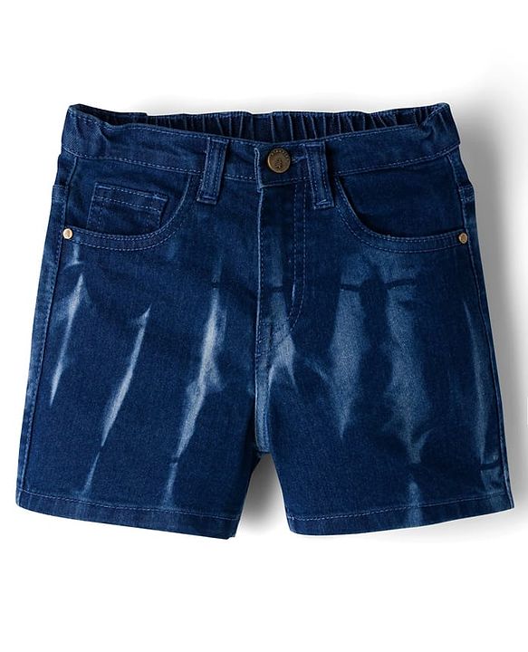 Pine Kids Denim Woven Washed Shorts - Blue