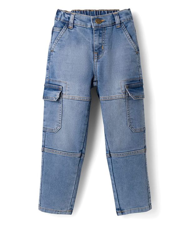 Pine Kids Denim Woven Cut N Sew Jeans With Pockets - Blue