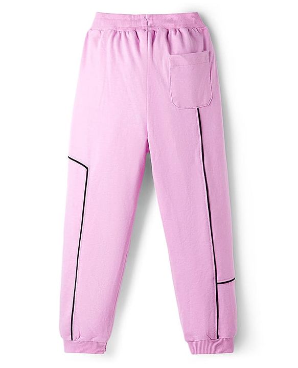 Pine Kids Knit Full Length Lounge Pant With Text Print - Purple