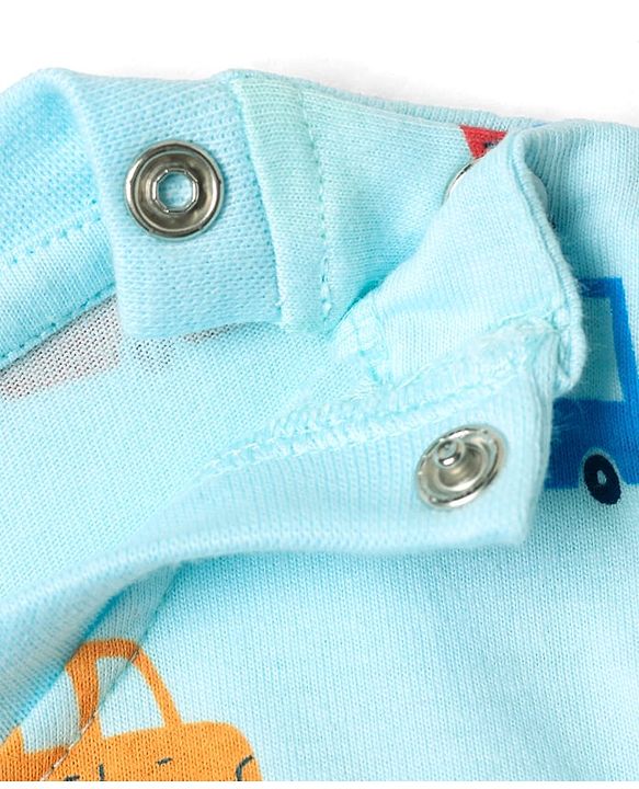 Pine Kids Cotton Knit Half Sleeves Shirt & Capri Night Suit With Floral Print - White