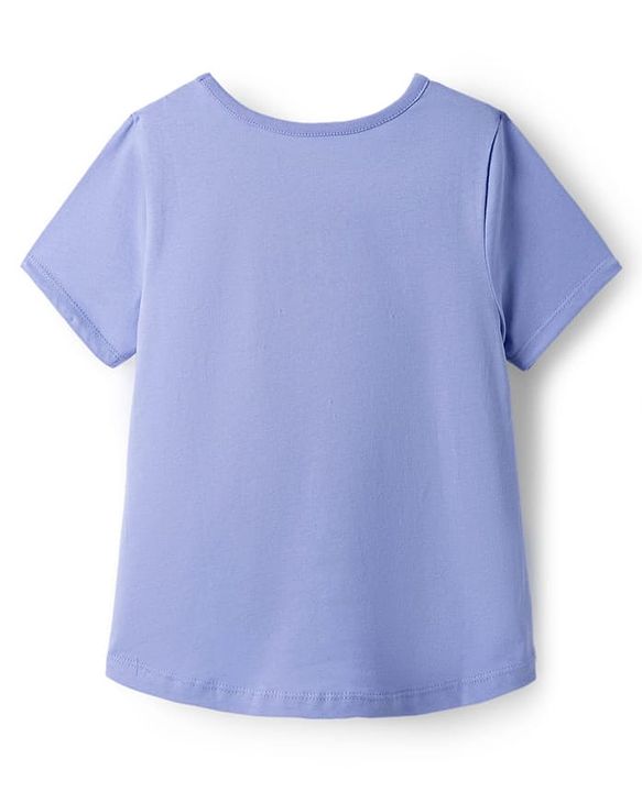 Pine Kids Cotton Knit Half Sleeves Capri Night Suit With Heart Print - Lavender