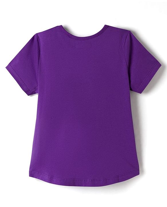 Pine Kids Cotton Knit Half Sleeves Capri Night suit With Floral Print - Lavender