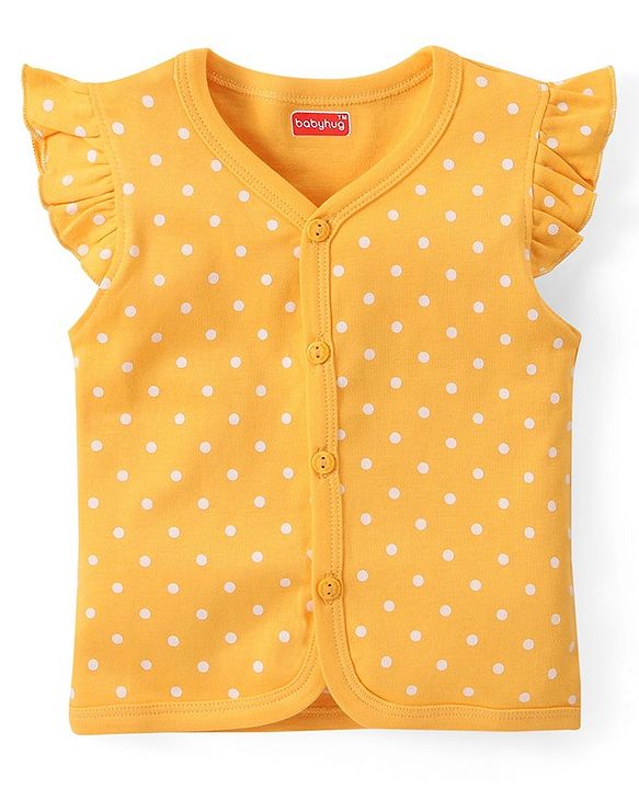 Babyhug 100% Cotton Interlock Knit Frill Sleeves Jhablas With Floral Print Pack Of 3 - Pink Purple & Yellow