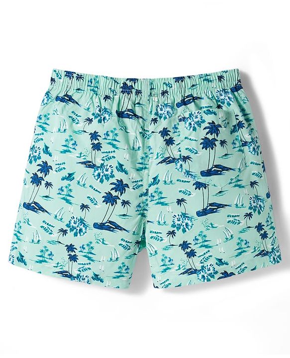Pine Kids Cambric Woven Boxers With Tropical Theme Print Pack Of 2 - Colour May Vary