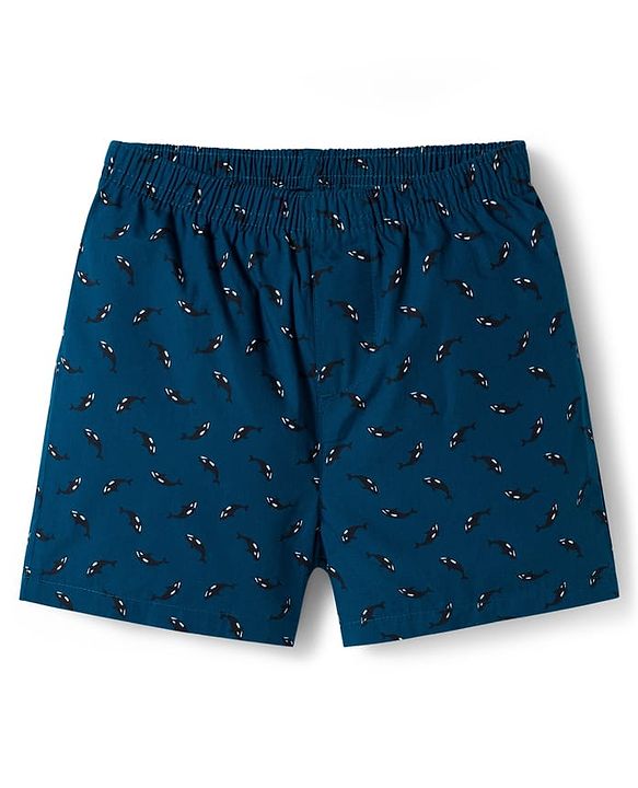 Pine Kids Cambric Woven Boxers With Tropical Theme Print Pack Of 2 - Colour May Vary