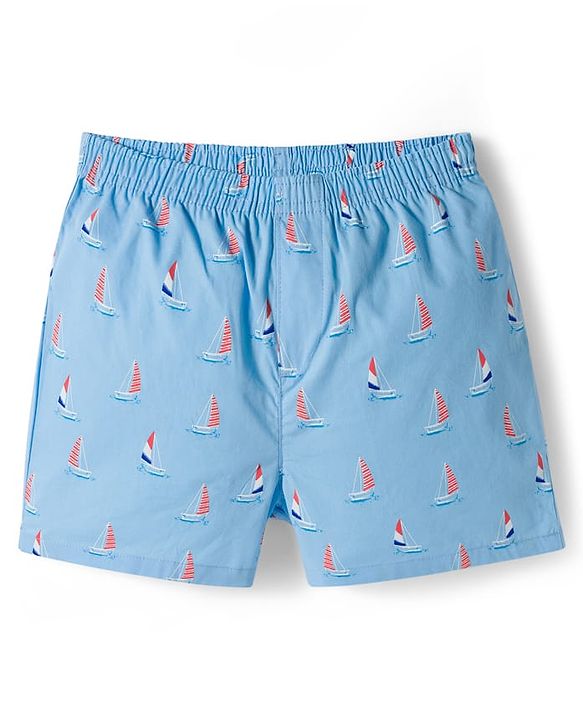 Pine Kids Cambric Woven Boxers With Nautical Theme Print Pack Of 2 - Colour May Vary