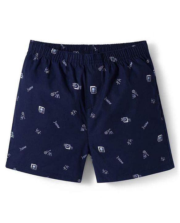 Pine Kids Cambric Woven Boxers With Nautical Theme Print Pack Of 2 - Colour May Vary