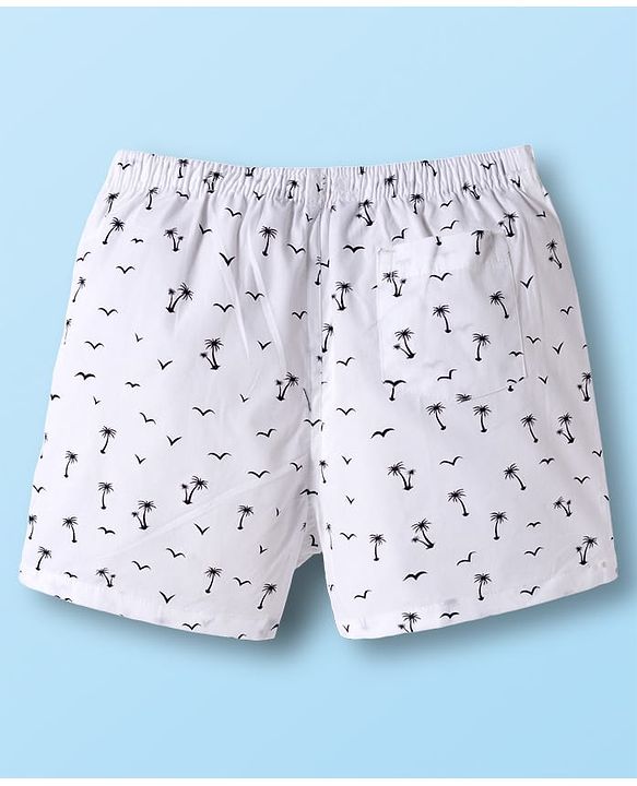 Pine Kids Cambric Woven Boxers With Tropical Theme Print Pack Of 2 - Colour May Vary