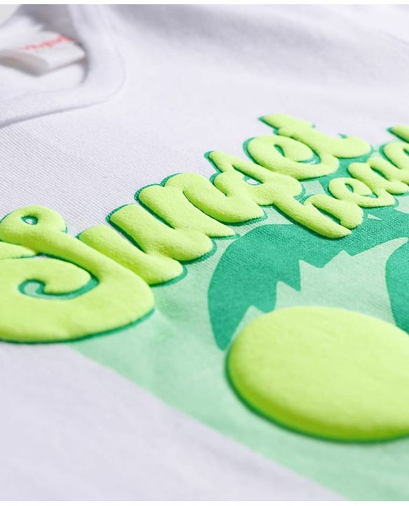 Babyhug Single Jersey Knit Half Sleeves Top & Shorts Set with Beach Theme Graphic - Limegreen & White