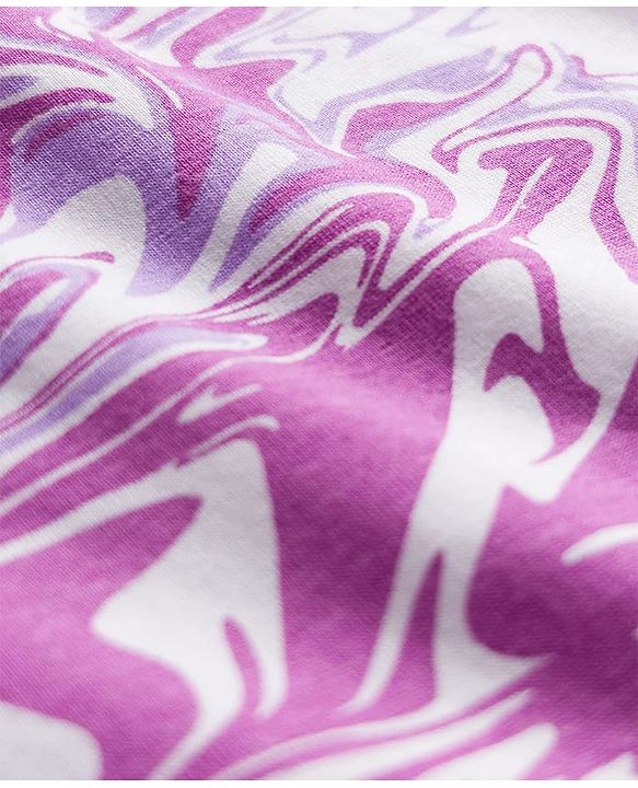 Pine Kids Cotton Lycra Knit Full Length Leggings With Marble Print - Purple