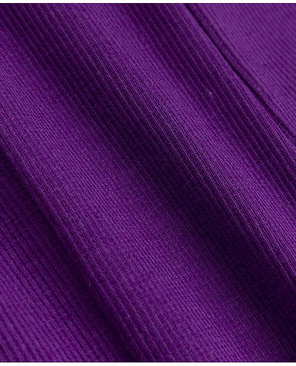 Pine Kids Cotton Lycra Knit Full Length Solid Leggings - Purple