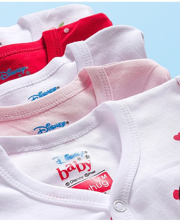 Babyhug Disney Interlock Knit Full Sleeves Jhablas With Marie Print Pack Of 5 - Multicolour